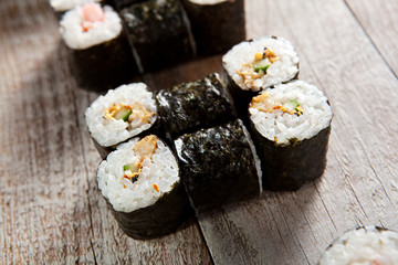 Canvas Print - Maki Sushi Set with Soy Sauce