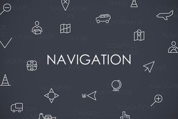 Poster - Navigation Thin Line Icons