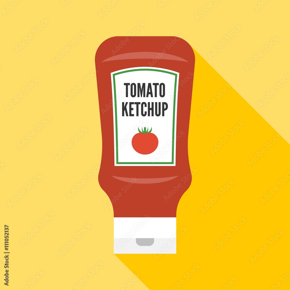 Vector tomato ketchup icon, flat design - obrazy, fototapety, plakaty 