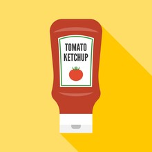 Vector Tomato Ketchup Icon, Flat Design