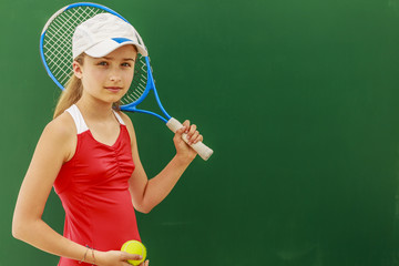 Tennis - beautiful young girl tennis player