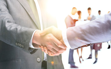 Closeup of a business handshake