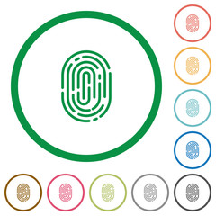 Sticker - Fingerprint outlined flat icons