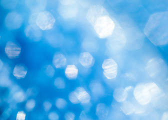 Wall Mural - blue abstract background with bokeh hexagonal shape