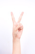 © ninefar - finger hand symbols isolated concept  two points lesson learn teaching and victory sign on the white background