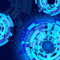 Leinwandbilder - abstract blue background with technology design elements.
