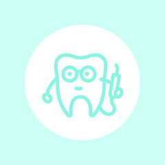 Canvas Print - Tooth dentist icon, stomatology logo element, vector illustration