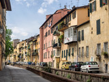 Fototapeta Uliczki - Via del fosso with canals in Lucca