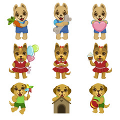 Sticker - Cute Dog Cartoon Set