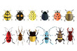 Bug icons. Insect set.