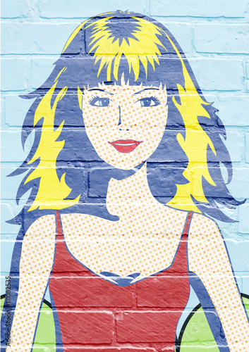 Art urbain, jeune femme Poster Mural XXL
