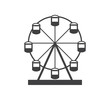 Ferris wheel. Silhouette of a ferris wheel. Icon Ferris wheel isolated on white background.