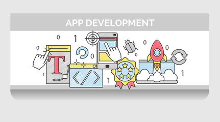 Icon set for mobile application development.
