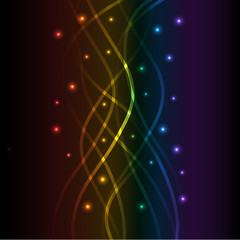 Abstract glowing background with lights and lines. Vector illustration