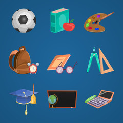 Sticker - Cartoon Education Icon Set