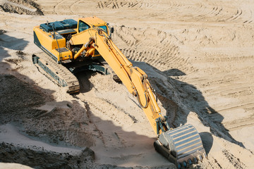 Industrial extraction of sand. 
