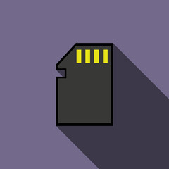 Poster - SD memory card icon, flat style