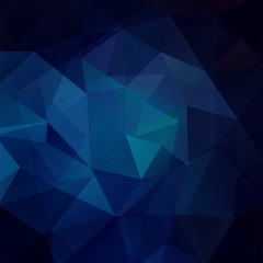 Abstract mosaic background. Dark blue color. Blue triangles