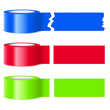 Three rolls of colorful tape