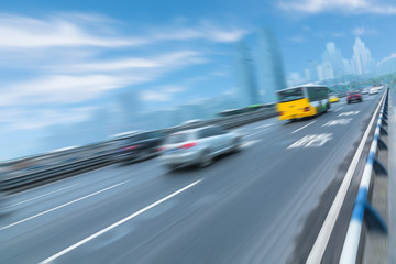 traffic through city, cityscape of china.