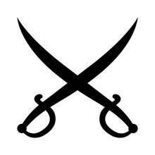 Saber Swords / Blades Crossed For Fight Or Battle Flat Icon For Games And Websites