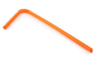 Orange straw on white background