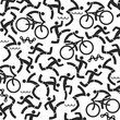 Triathlon icons background.
Background with black icons of triathlon athletes. Vector available.
