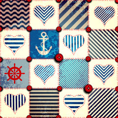 Aufkleber - Patchwork in nautical style