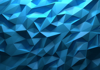Poster - blue color triangle geometrical background