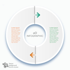 Wall Mural - Infographics Vector Arrow Buttons, 2-Step Process