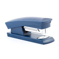 Blue stapler isolated on white background