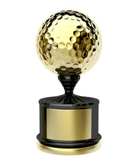 Wall Mural - Gold trophy with golf ball