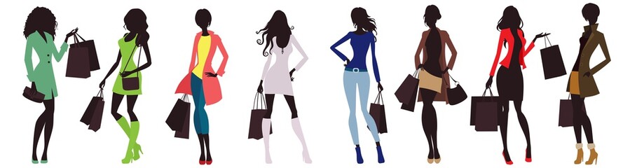 fashion women and shopping bags