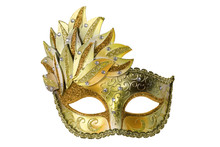Carnival Venetian Mask Isolated On White Background With Clipping Path.