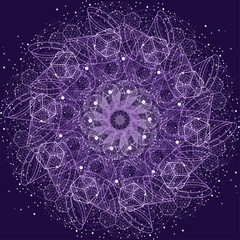 Wall Mural - Sacred geometry cosmic mandala. Alchemy, religion, philosophy, astrology and spirituality themes