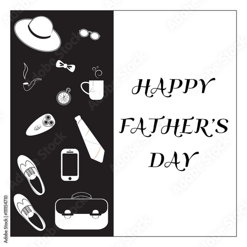 Happy Fathers Day Black And White Card In Flat Style With Text On White Background Stock Vector Adobe Stock Happy Fathers Day Black And White Card In Flat Style With Text On White Background Stock Vector Adobe Stock