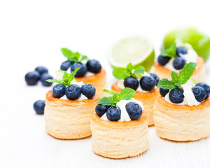 puff  pastry stuffed with soft cream cheese and blueberry with l