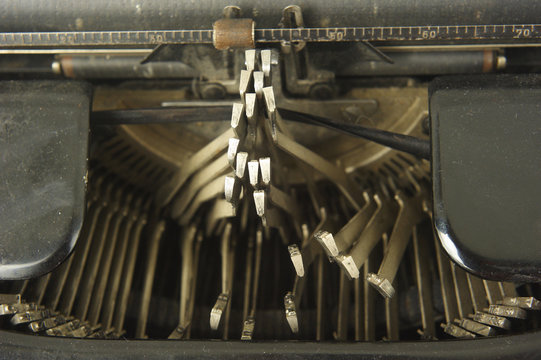 retro vintage typewriter. Close up. 