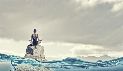 Wall Mural - Female swimmer. Concept image