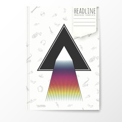 Wall Mural - Notebook template with abstract triangle cover. 