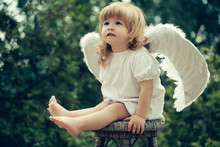 Little Boy Dressed As Angel