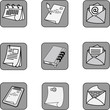 gray painted icon documentation, contracts, messages, reminder.