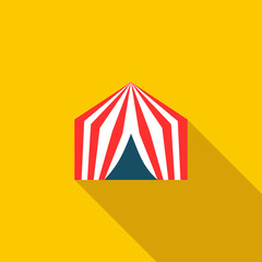 Canvas Print - Circus tent icon, flat style