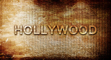 Hollywood, 3D Rendering, Text On A Metal Background