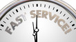 © iQoncept - Fast Service Company Clock Time Speed Words 3d Illustration
