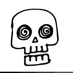 skull bone icon illustration design