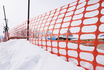 fence and snow