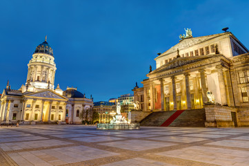 Wall Mural - The Gendarmenmarkt in Berlin illuminated at dawn