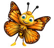 pointing Butterfly cartoon character