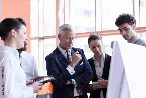 Fotografía young startup businessman making presentation to senior investio